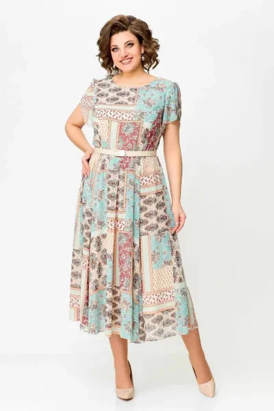 🔥HOT SALE🔥2025 Bekväm och elegant klänning med lapptäcke och tryck