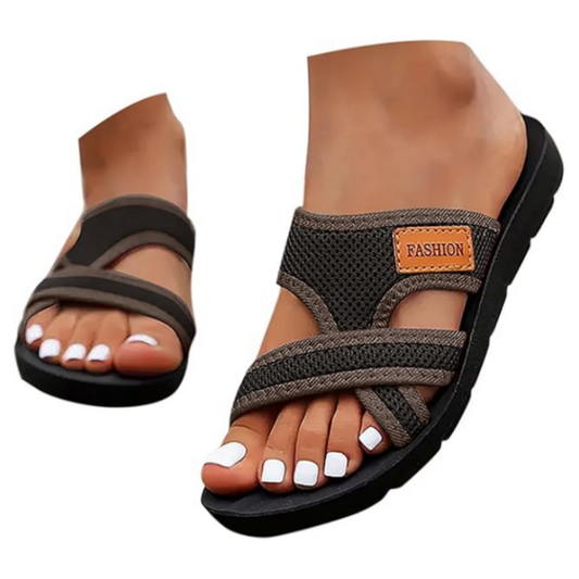 Wide Feet Comfortable Open Toe Flat Sandals