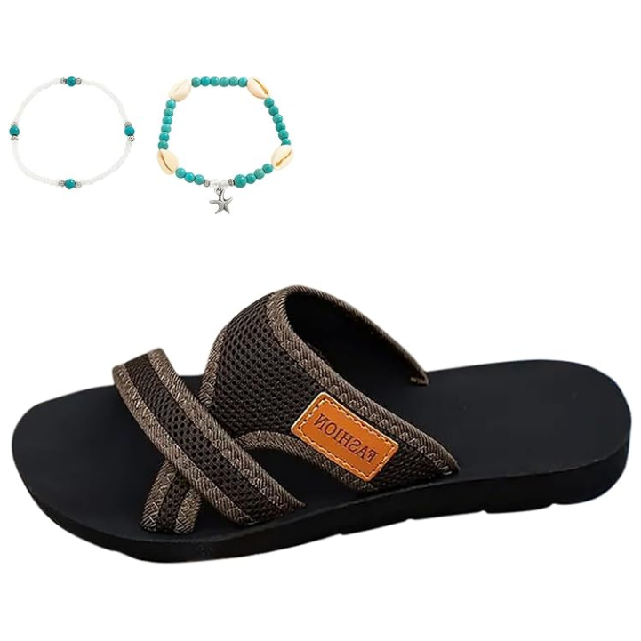 Wide Feet Comfortable Open Toe Flat Sandals