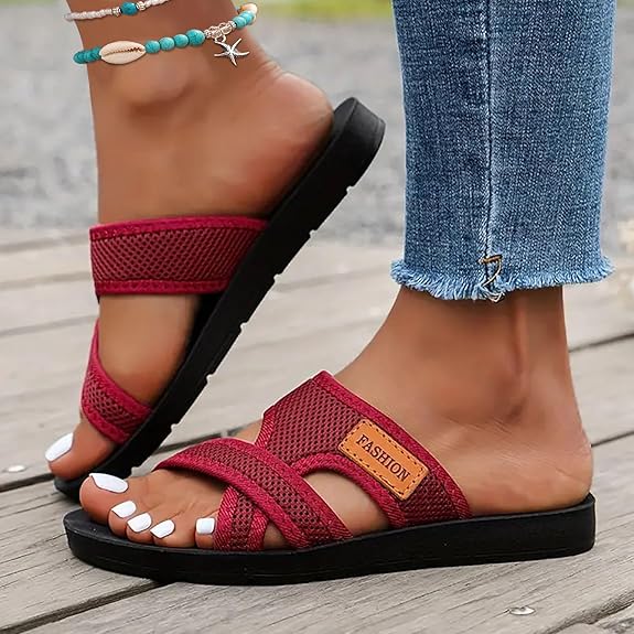 Wide Feet Comfortable Open Toe Flat Sandals