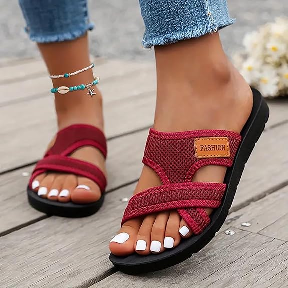 Wide Feet Comfortable Open Toe Flat Sandals