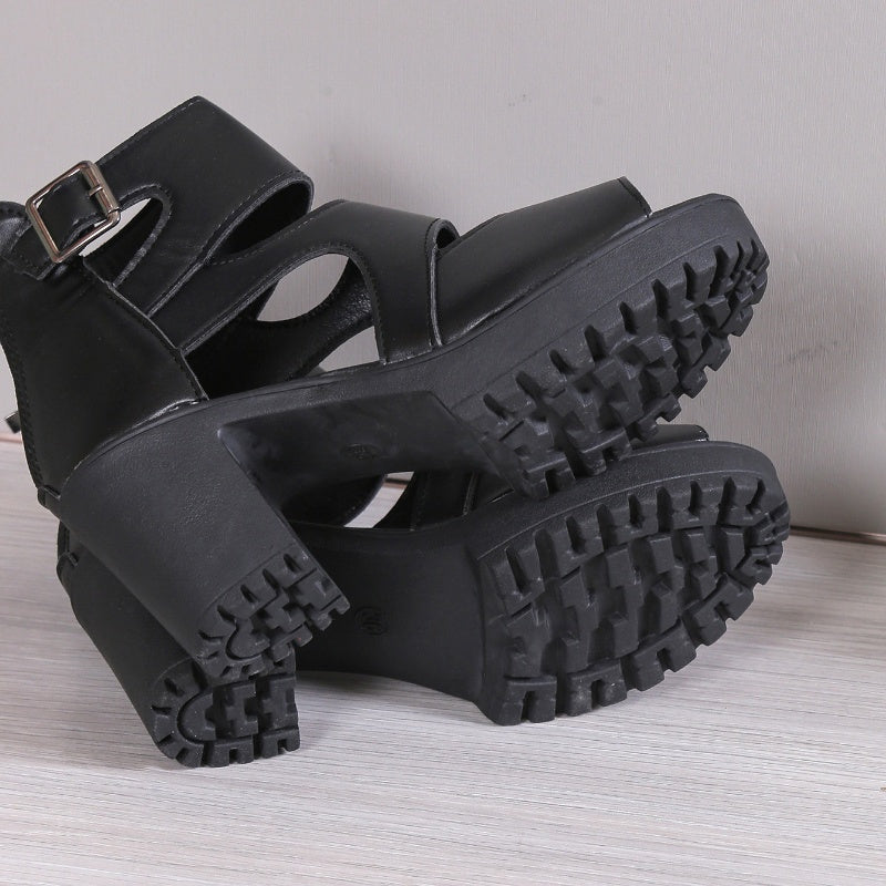 Sandaler med peep-tå och hög klack för kvinnor Booties