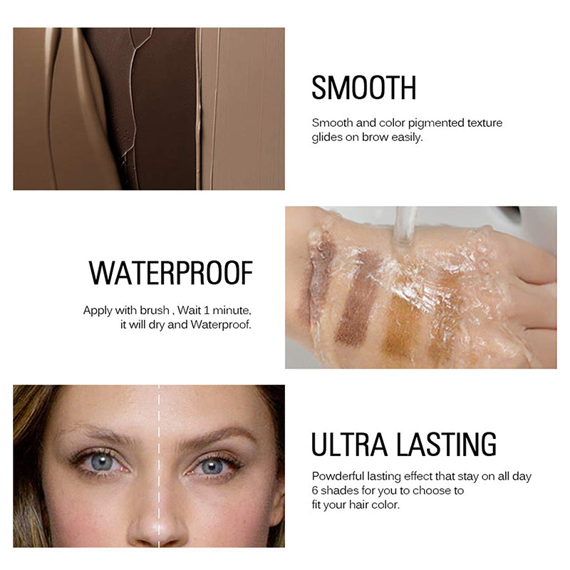 3D Långvarig Vattentålig Kladdfri Ögonbrynskräm