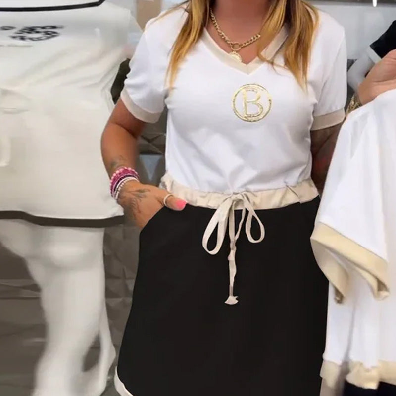 Sommar lätta kortärmade klänningar för kvinnor