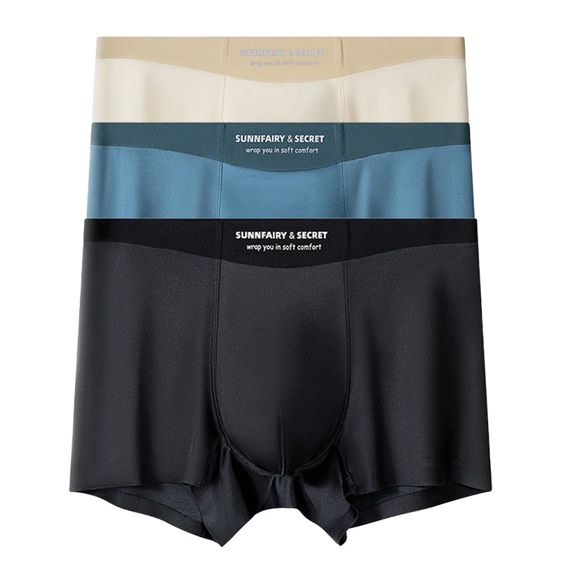 Lätta Lyxiga Satin Ice Silk Mode Andningsaktiva Boxer Briefs för män