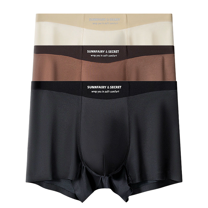 Lätta Lyxiga Satin Ice Silk Mode Andningsaktiva Boxer Briefs för män