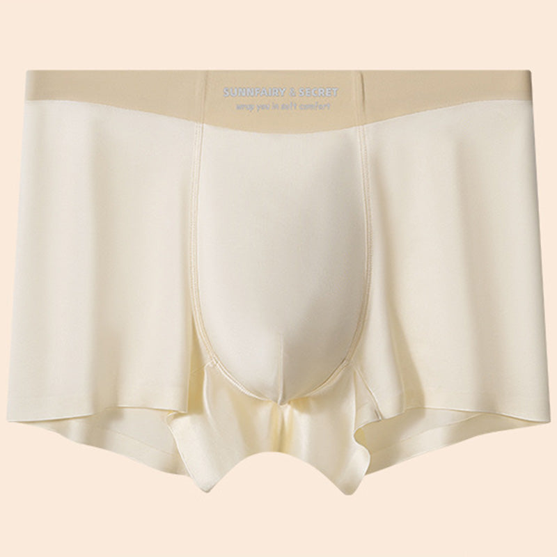 Lätta Lyxiga Satin Ice Silk Mode Andningsaktiva Boxer Briefs för män