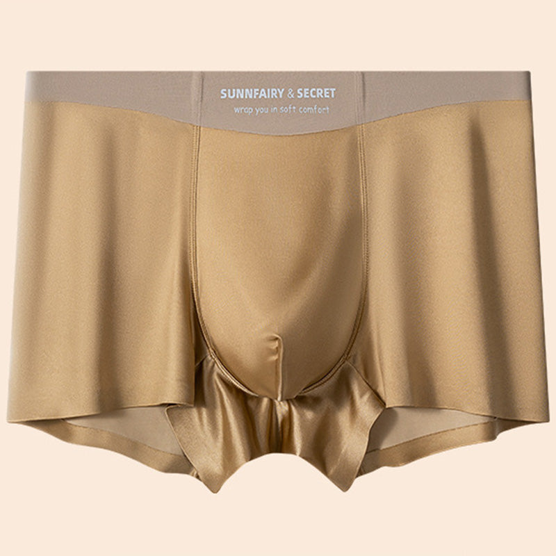 Lätta Lyxiga Satin Ice Silk Mode Andningsaktiva Boxer Briefs för män