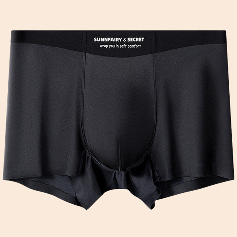 Lätta Lyxiga Satin Ice Silk Mode Andningsaktiva Boxer Briefs för män