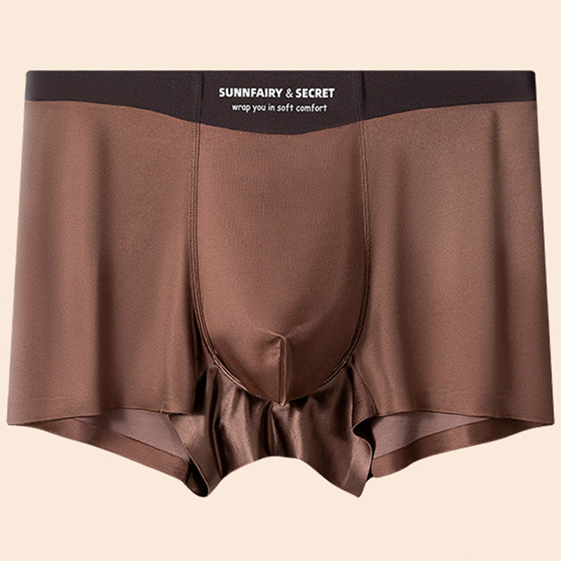 Lätta Lyxiga Satin Ice Silk Mode Andningsaktiva Boxer Briefs för män