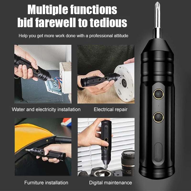 Bärbar elektrisk uppladdningsbar skruvmejselsats