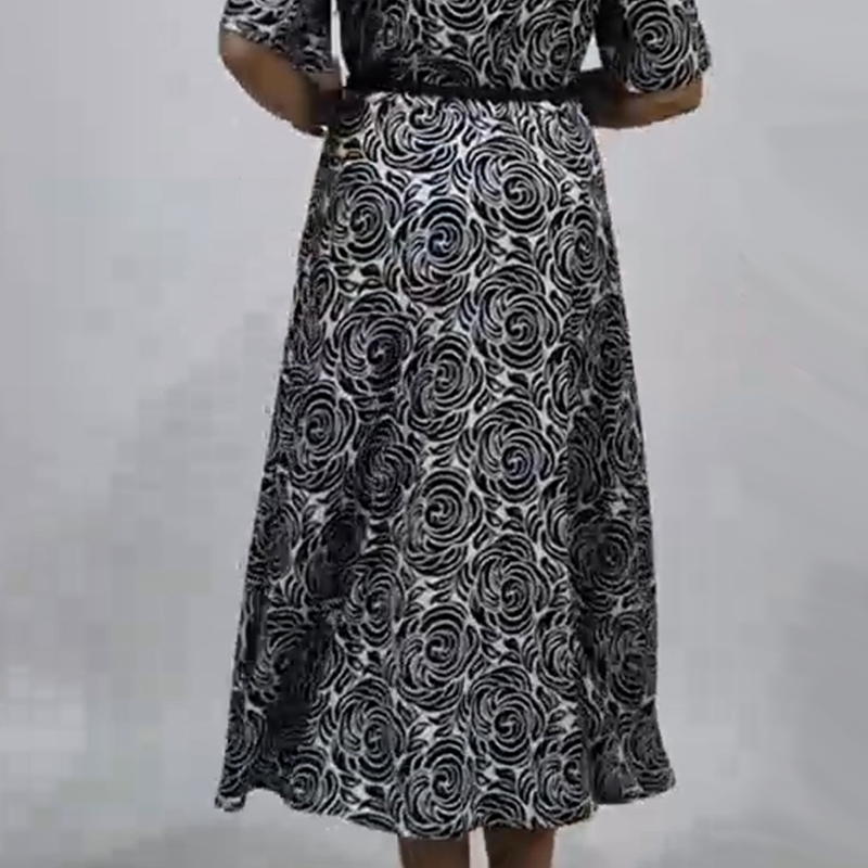 Elegant Printed Maxi Dress with Belt