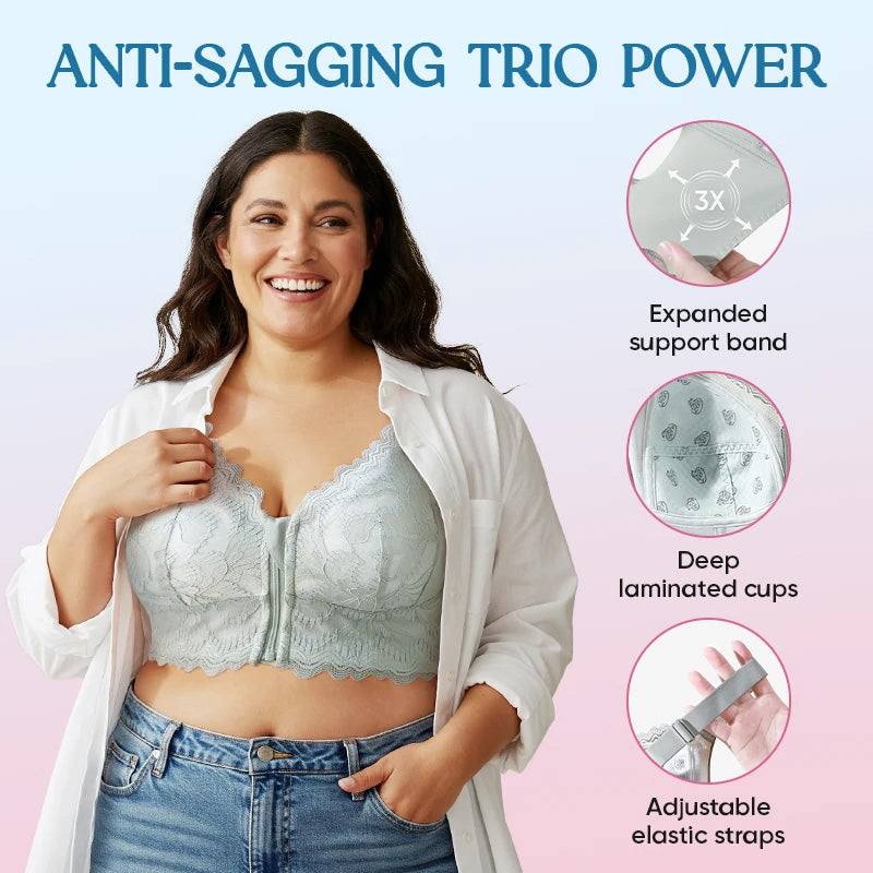 ⏰ Endast nu 49% rabatt!💞Ultra mjuk BH med dragkedja fram och utan bygel