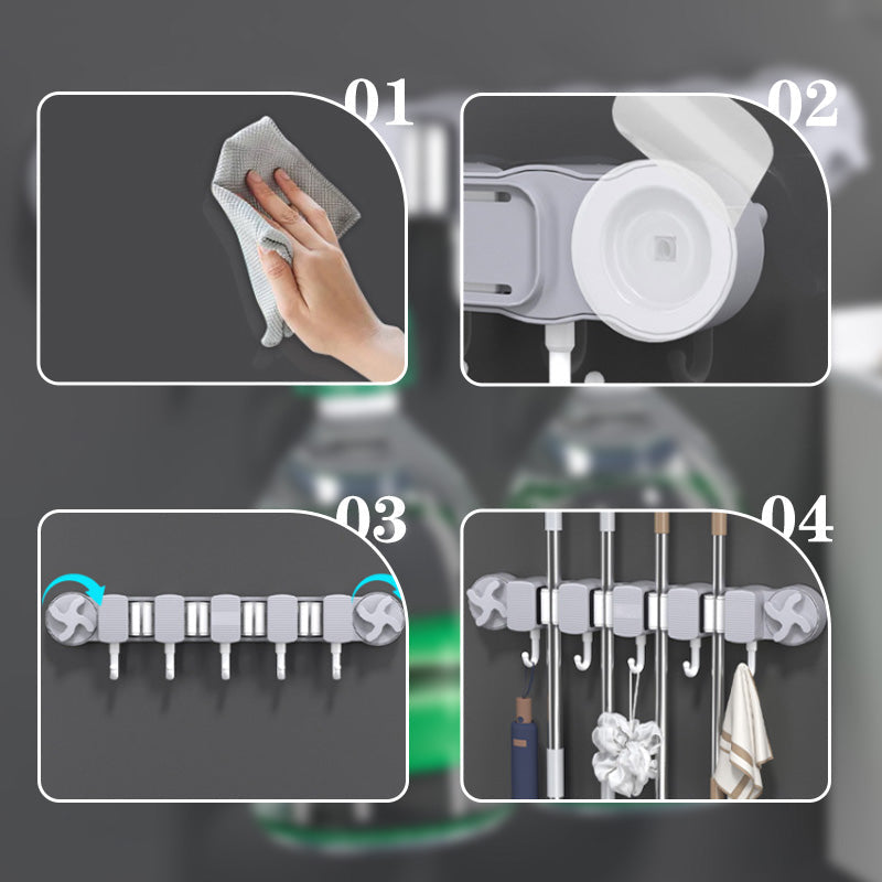 Stansfri badrumsrad sugkopp moppklämma