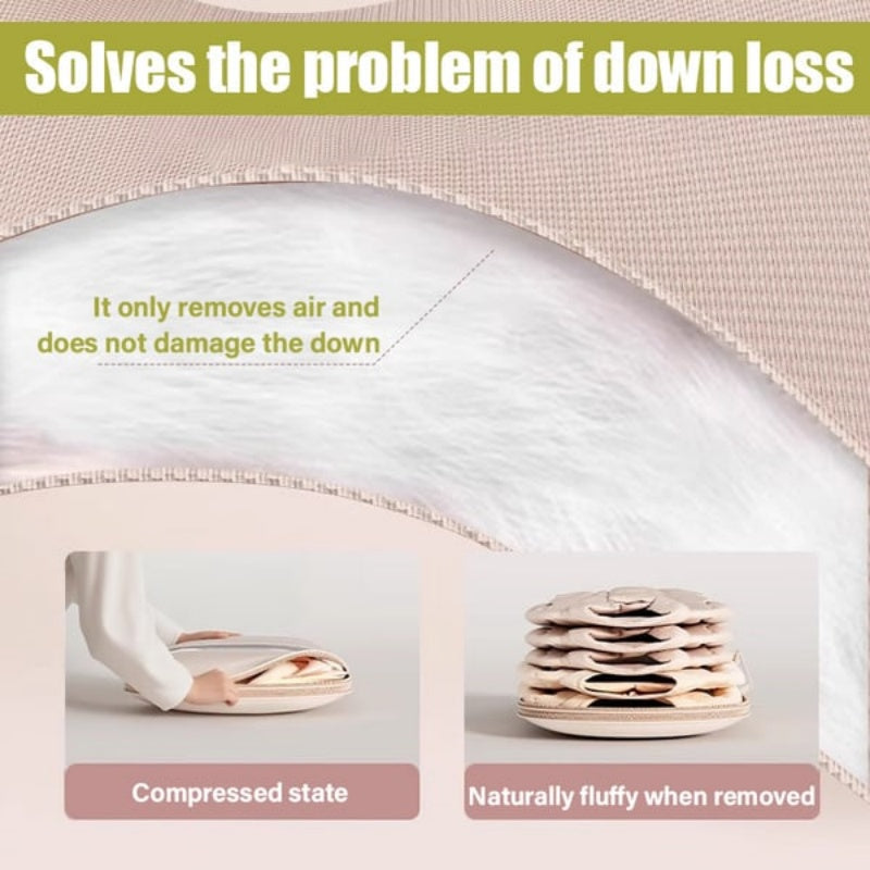 Utrymmesbesparande hängande klädpåse med självkomprimerande dragkedja