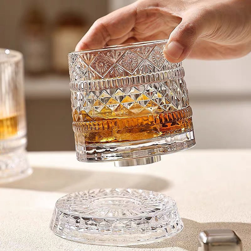 🥛💎Nyårsrea 49% RABATT✨🔥360° roterande whiskyglas