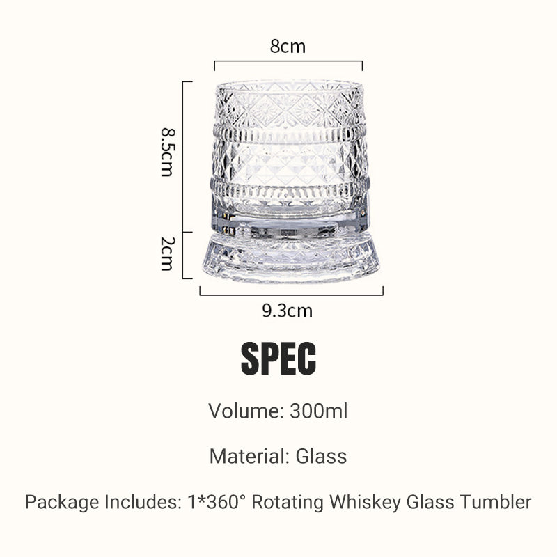 🥛💎Nyårsrea 49% RABATT✨🔥360° roterande whiskyglas