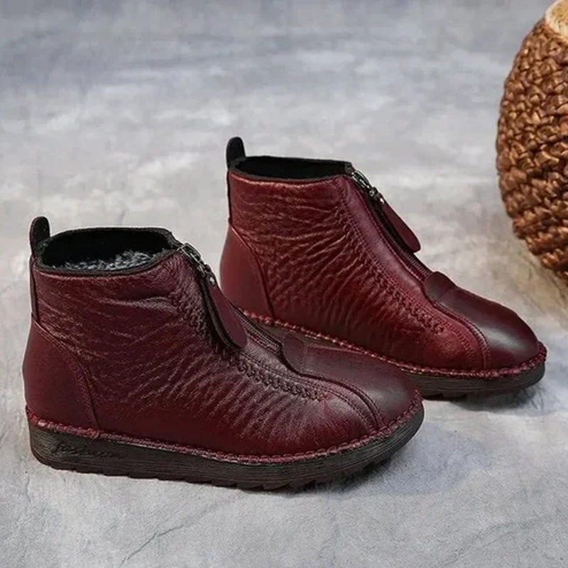 🎁 Jul- & Black Friday-erbjudande: 50% RABATT!  Dams Varmfodrade Ankelstövlar med Dragkedja – Stilrena, Vinterklara & Bekväma