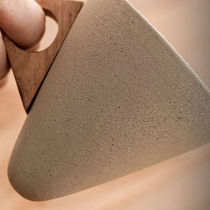 🔥Het säljande Vintage kaffemugg med trähandtag och träfat