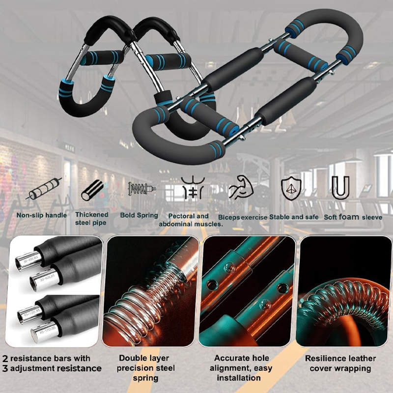⏰ Endast nu 49% rabatt!🔥Justerbar viktstång för armtränare, arm- och bålkraftsträningsredskap, bärbart träningsredskap för hemgym och fitness