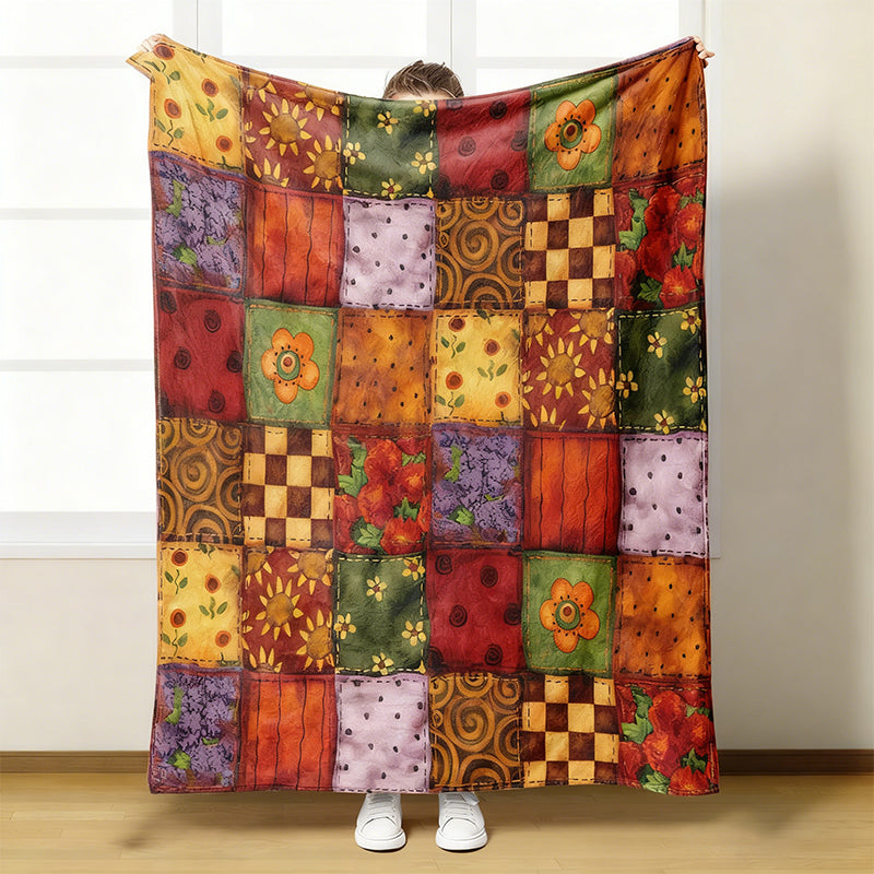 🔥🎁Nyhet 49 % RABATT🔥Mysig och mjuk flanellfilt med blommönster