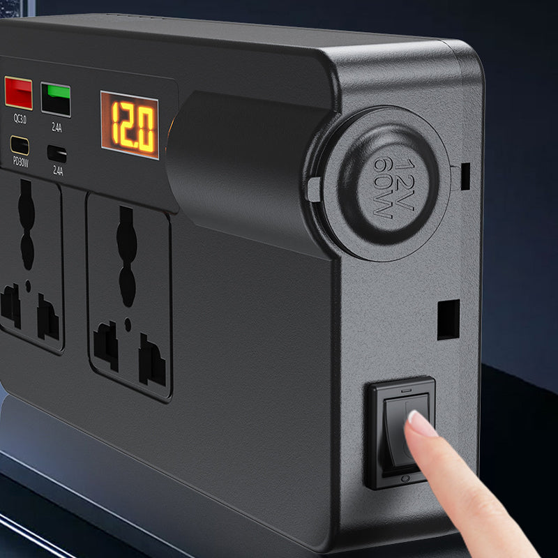 ⏰ Endast nu 49% rabatt!🔥Bärbar Bilväxelriktare 12V/24V till 220V med digital display