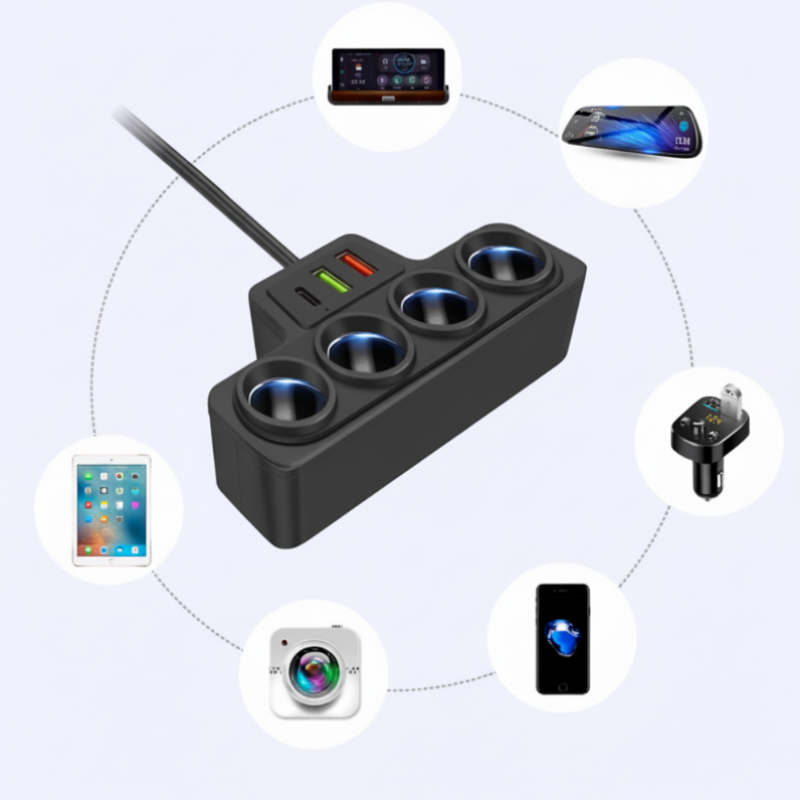 ⏰ Endast nu 49% rabatt!🔥Heta erbjudanden – 7-i-1 cigarettändaradapter – 120 W effekt!⚡