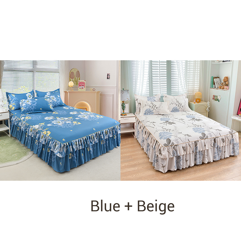 🛏️ 49% RABATT! 🎀 3-delat Volangsängkjol – Elegant Design, Fullständigt Skydd & Universell Passform 🛌