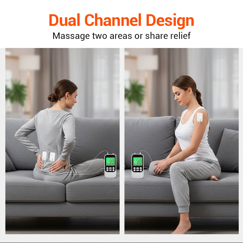 ⏰ Endast nu 49% rabatt!🔥Bärbar Dual Channel TENS Unit Muskelstimulator