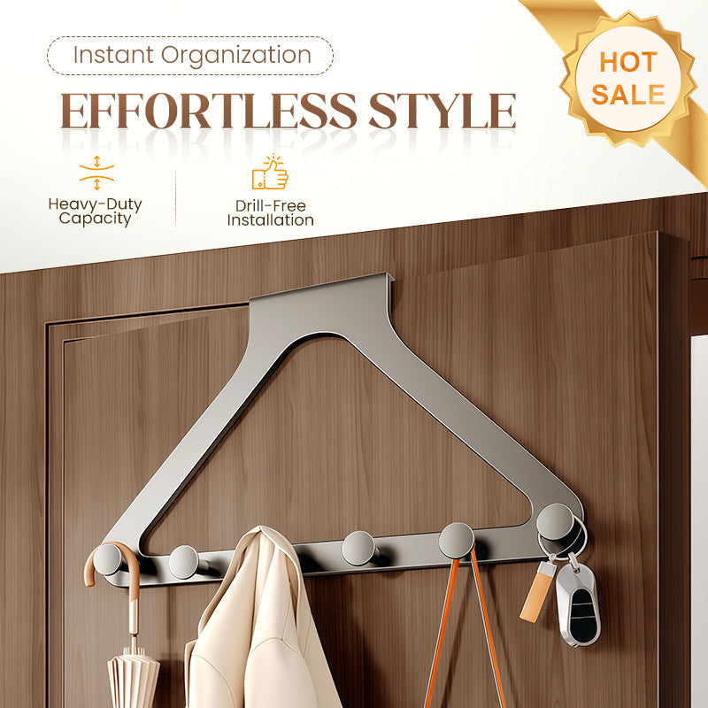 ⏳2026 Tidsbegränsat erbjudande —49 % rabatt⏰ Dörrförvaringshylla utan borrning med 6 krokar🛌