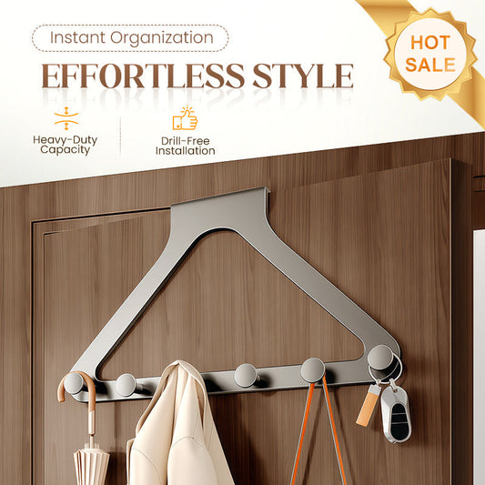 ⏳2026 Tidsbegränsat erbjudande —49 % rabatt⏰ Dörrförvaringshylla utan borrning med 6 krokar🛌