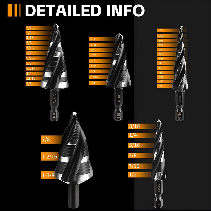 🔥5-delad HSS-stegborrkronesats för metall