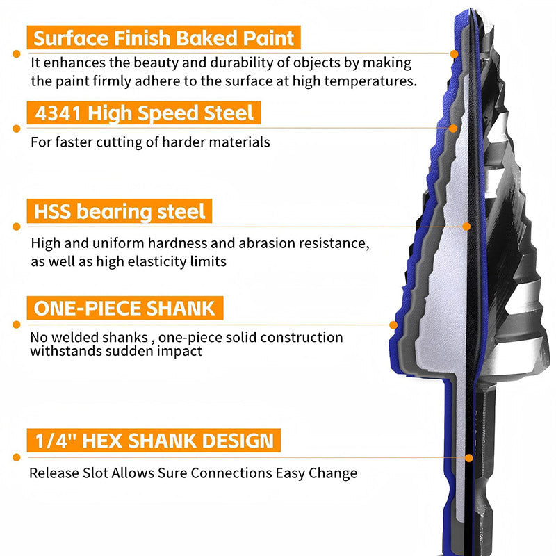🔥5-delad HSS-stegborrkronesats för metall