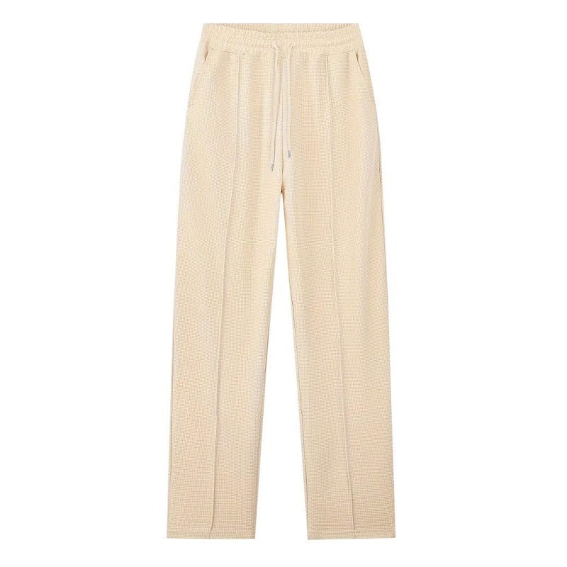 ⏰ Endast nu 49% rabatt!🔥Herrset i Vaffelstickning – Collegetröja & Raka Byxor