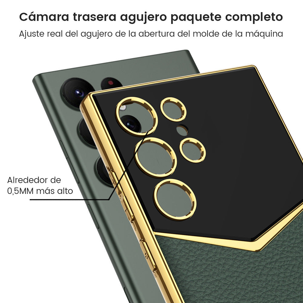 Funda de cuero electro chamata pour Galaxy S23 Ultra.