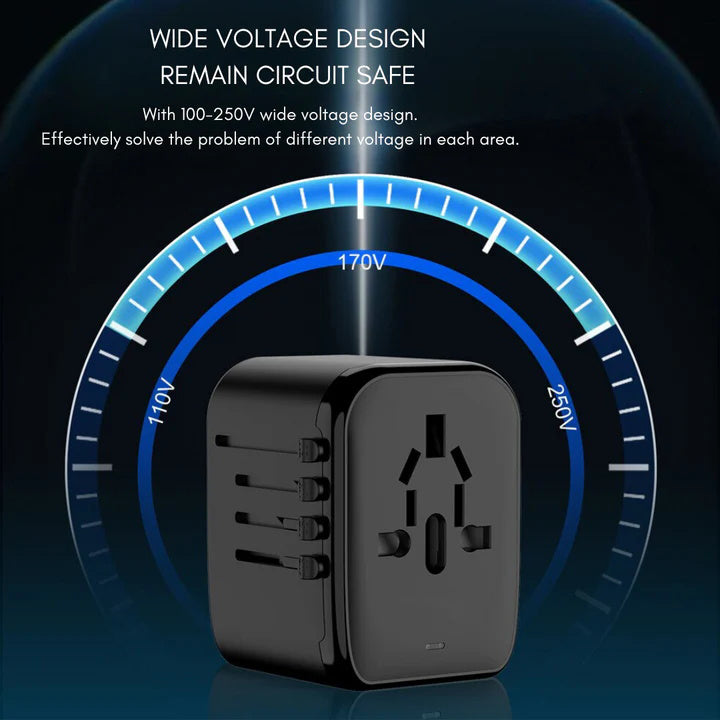 Universal 100V-220V adaptador de viaje inteligente convertidor de voltaje