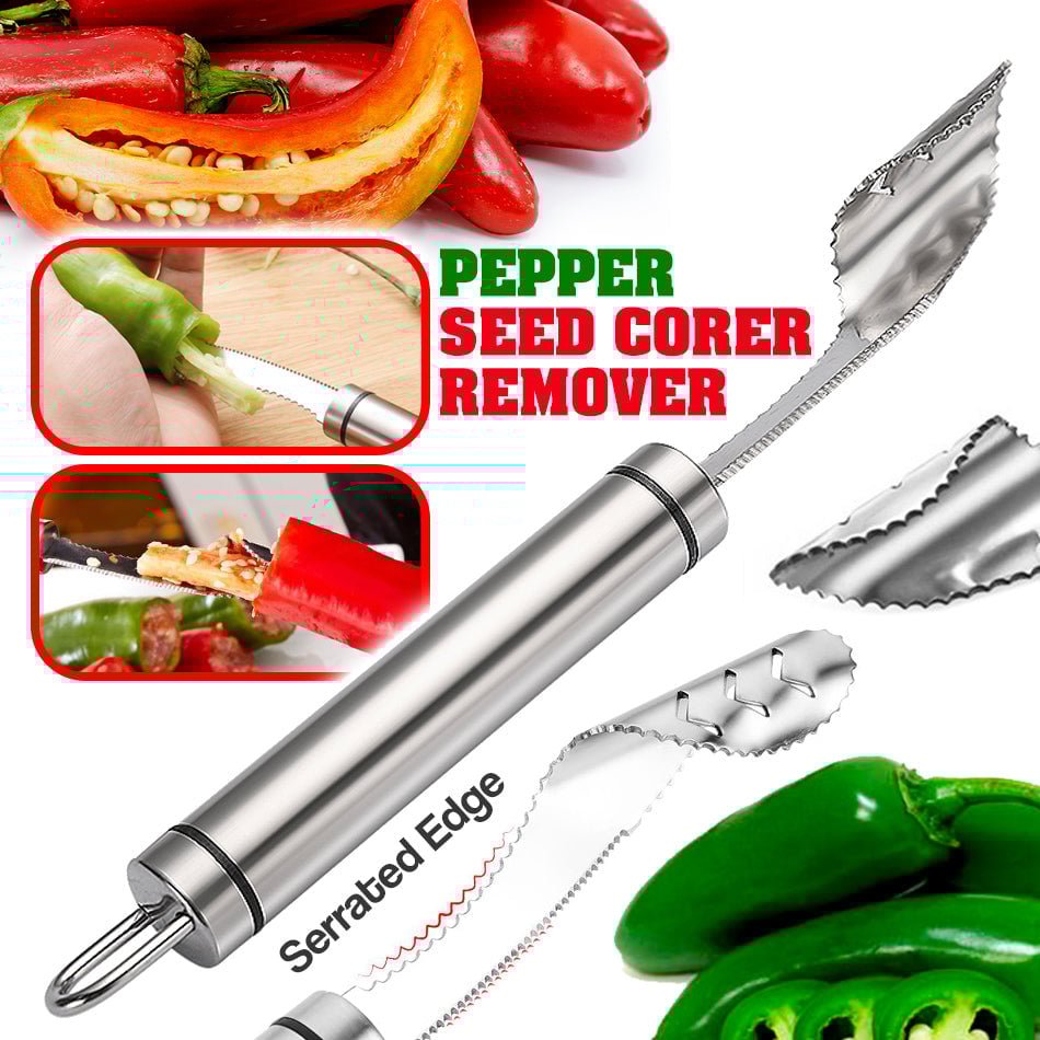🔥 ( Promoção - POUPE 49% DE DESCONTO) Pepper Seed Corer Remover(compre 3 ganhe 2 grátis agora)