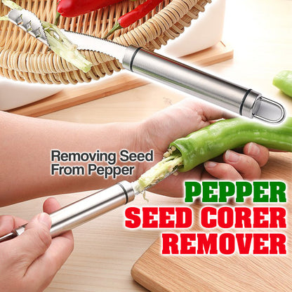 🔥 ( Promoção - POUPE 49% DE DESCONTO) Pepper Seed Corer Remover(compre 3 ganhe 2 grátis agora)