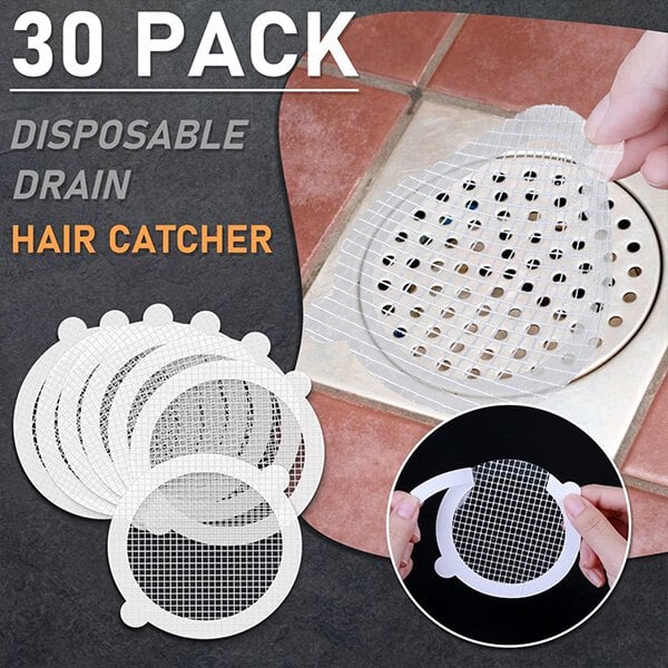 30pcs coletores de cabelo descartáveis para dreno de chuveiro