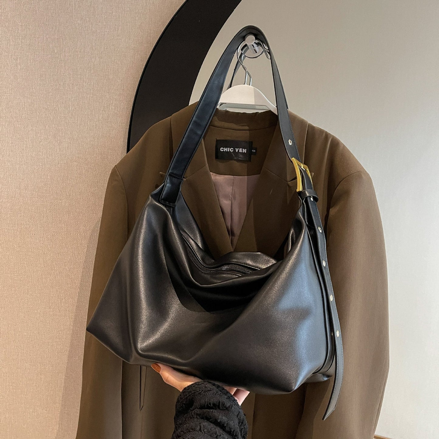 👜Bolsa de ombro de couro da moda