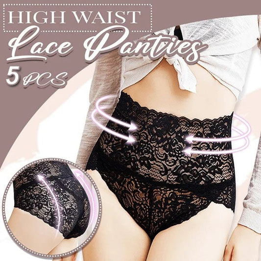 5 PCS SET - Sexy cintura alta pantalones de encaje bonito