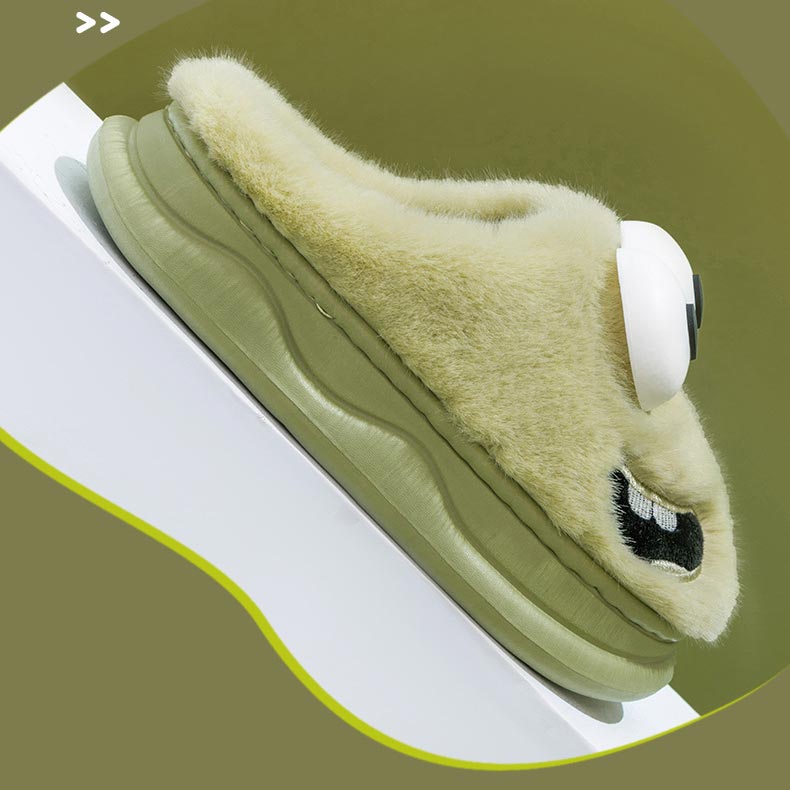 50% RABATT Kvinnors stora ögon fluffiga varma tofflor