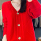 Naisten loose Slouchy Faux Cashmere Button etu Cardigan Sweaters