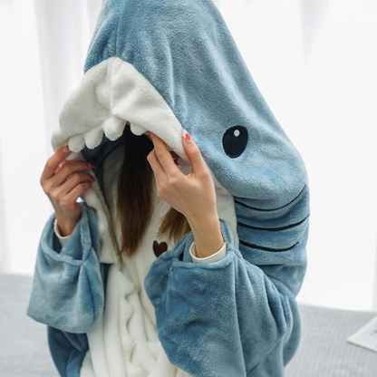 Shark Blanket for Adult and Kids - Wearable Shark Blanket Hoodie