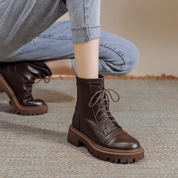 [perfekt gåva & Fri leverans] Vinter Kvinnors Chic Motorcykel Stövlar