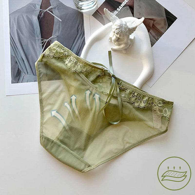 Pay1 Get 3(3 paketti)--- Vietteellinen pitsi kirjon pikkuhousut verkoissa naisille