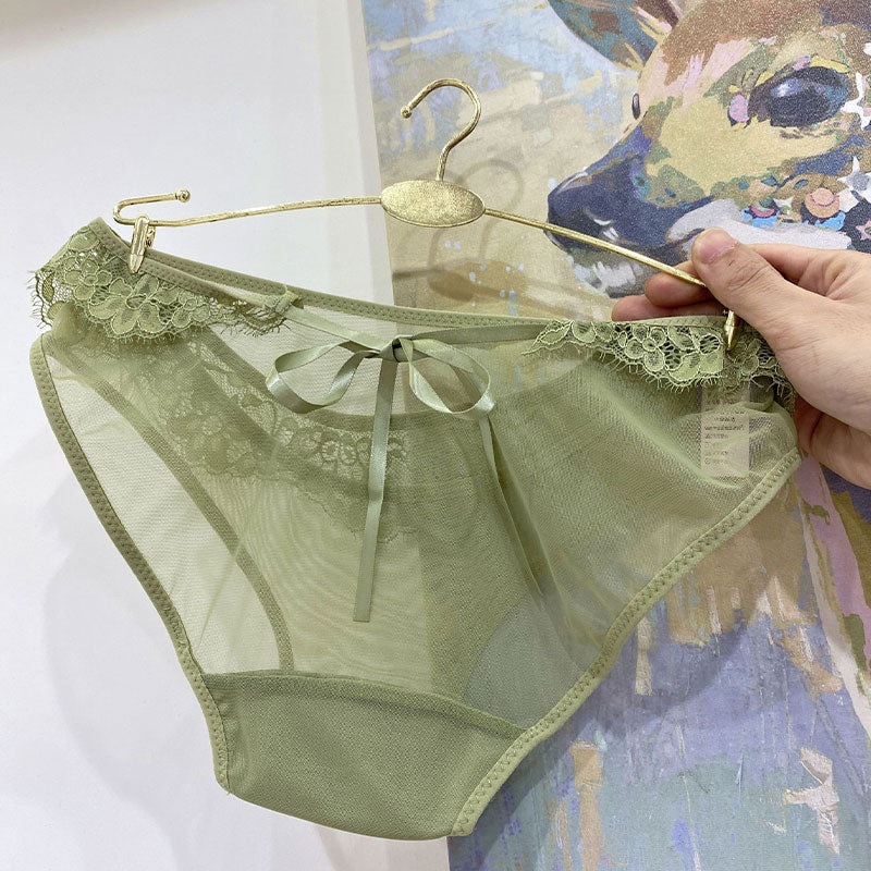 Pay1 Get 3(3 paketti)--- Vietteellinen pitsi kirjon pikkuhousut verkoissa naisille