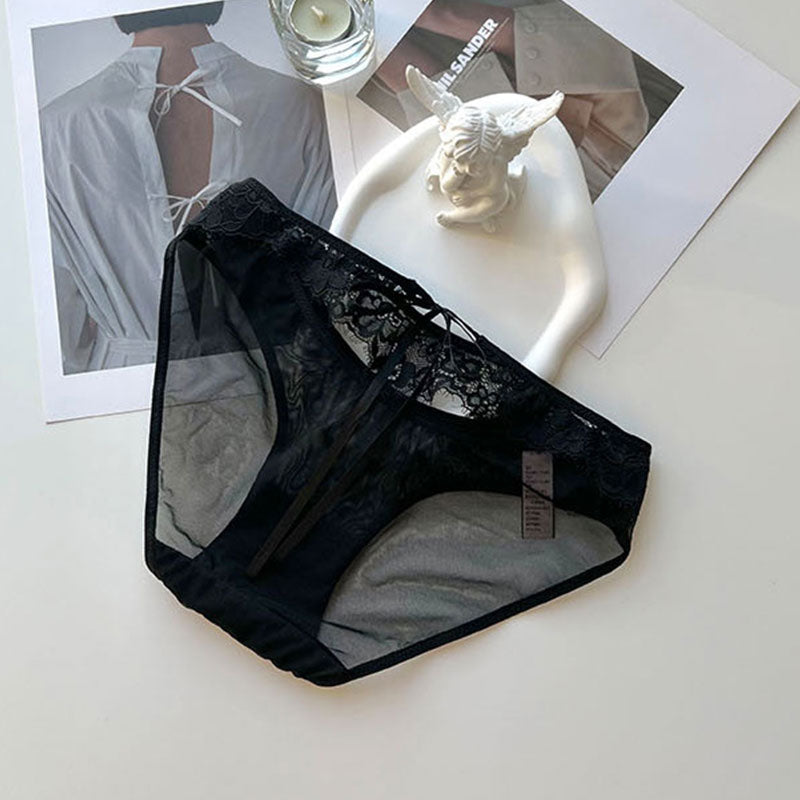 Pay1 Get 3(3 paketti)--- Vietteellinen pitsi kirjon pikkuhousut verkoissa naisille