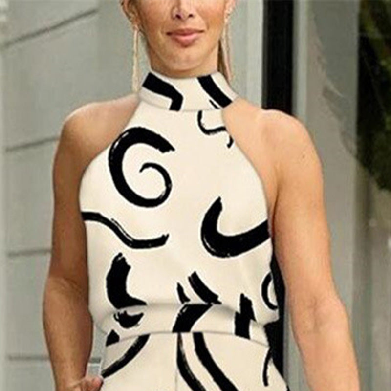 2024 HOT SALE 50%OFF Women's Stylish Slim Fit Wide Leg Printed Jumpsuit