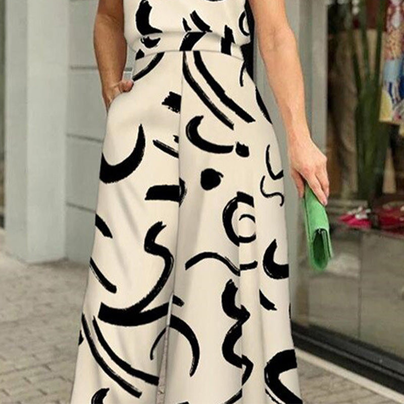 2024 HOT SALE 50%OFF Women's Stylish Slim Fit Wide Leg Printed Jumpsuit